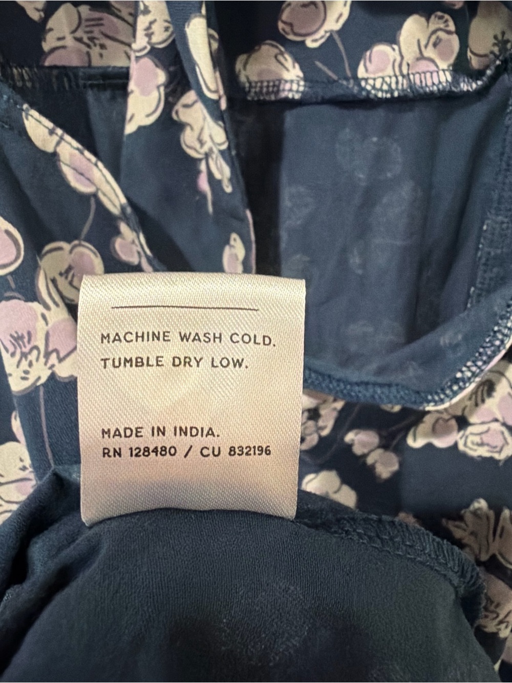 Pact Navy Dress with Lavender Floral Print - Picture 5 of 7